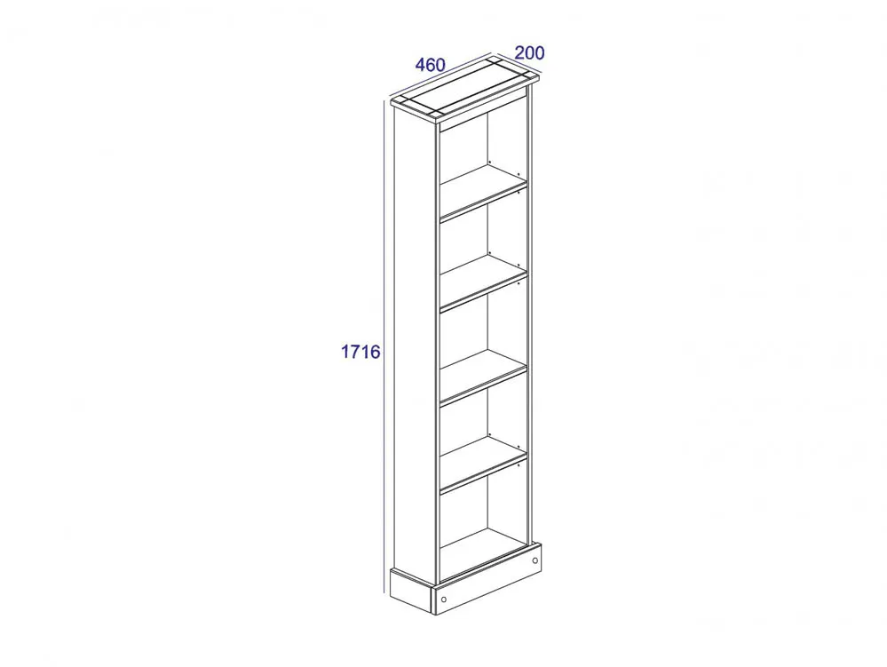 Core Products Core Corona Grey and Pine Tall Narrow Bookcases