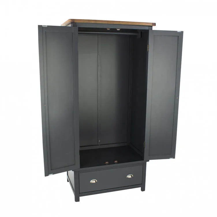 Core Products Core Dunkeld Midnight Blue and Oak 2 Door 1 Drawer Wardrobe