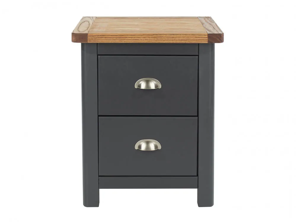 Core Products Core Dunkeld Midnight Blue and Oak 2 Drawer Bedside Table