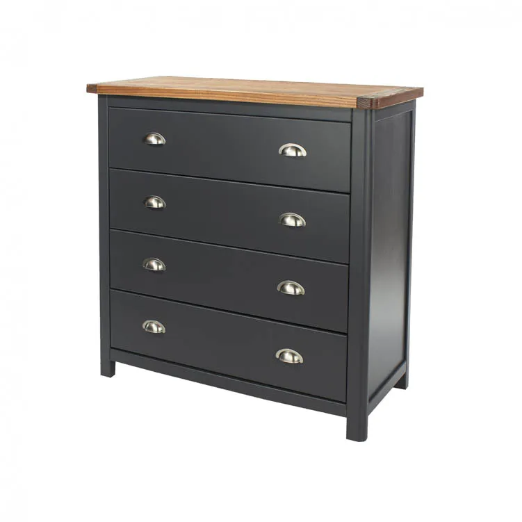 Core Products Core Dunkeld Midnight Blue and Oak 4 Drawer Chest of Drawers