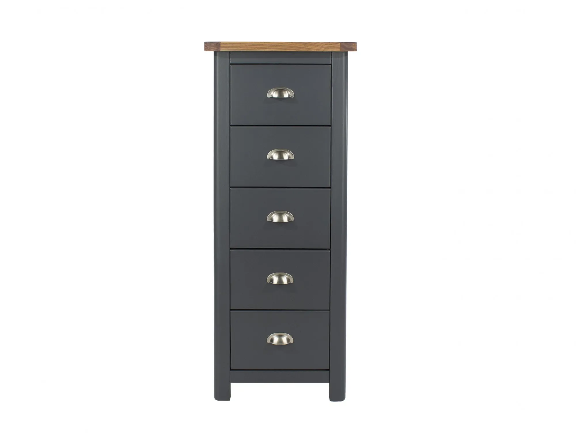 Core Products Core Dunkeld Midnight Blue and Oak 5 Drawer Narrow Chest of Drawers