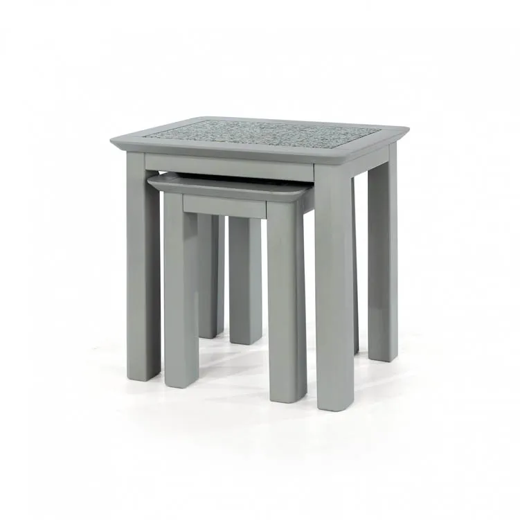 Core Products Core Perth Grey Painted with Grey Stone Inset Nest of 2 Tables