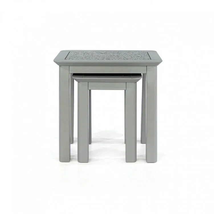 Core Products Core Perth Grey Painted with Grey Stone Inset Nest of 2 Tables