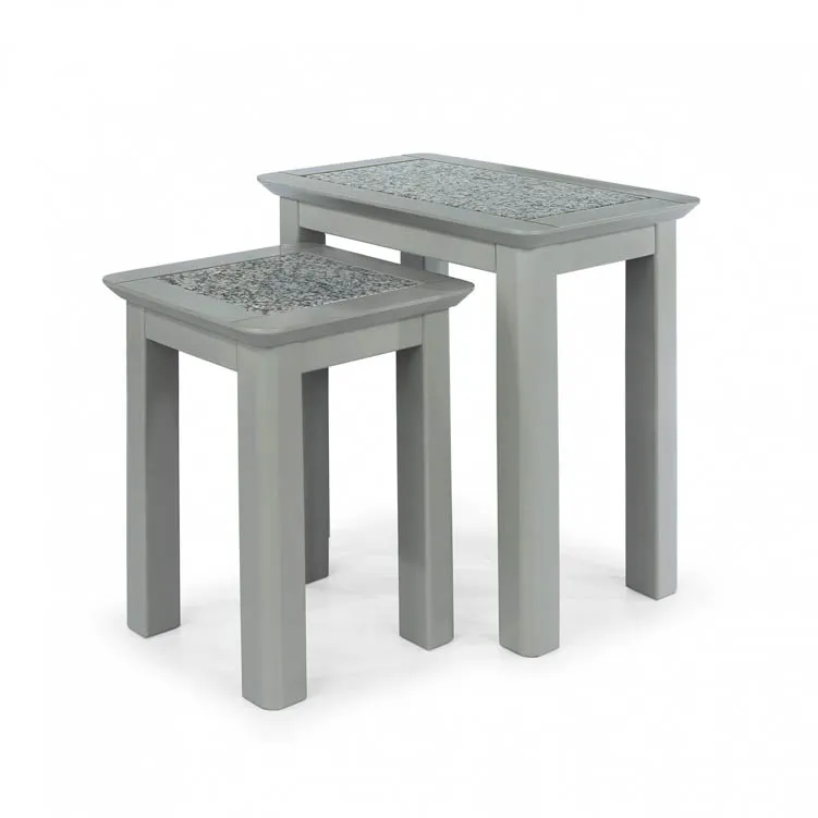 Core Products Core Perth Grey Painted with Grey Stone Inset Nest of 2 Tables