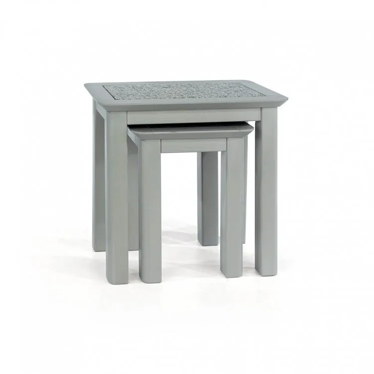 Core Products Core Perth Grey Painted with Grey Stone Inset Nest of 2 Tables