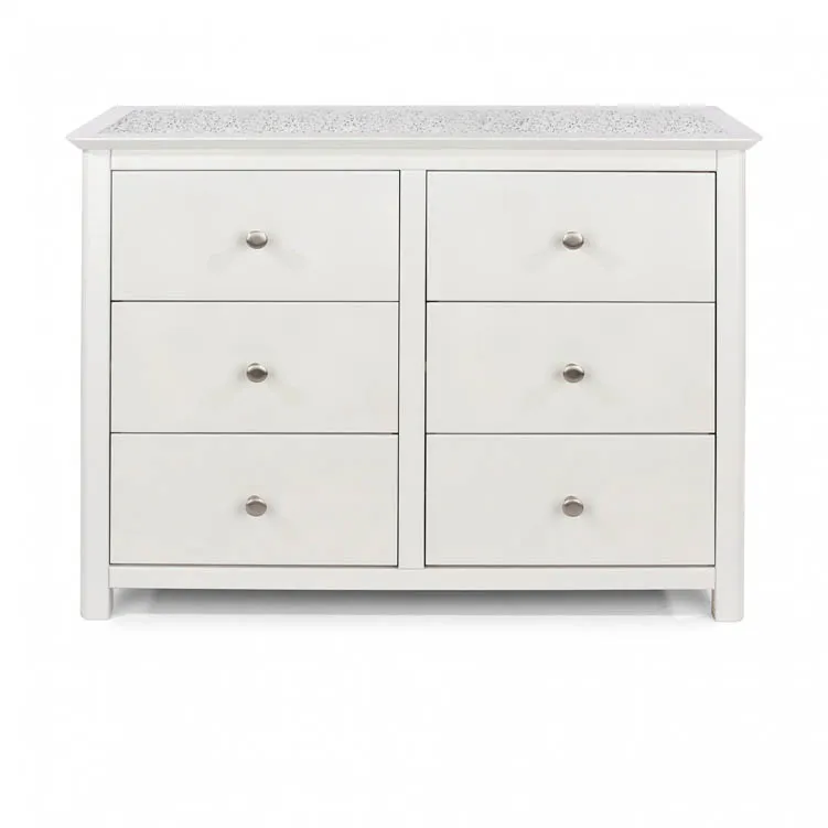 Core Products Core Stirling White 3+3 Drawer Wide Chest of Drawers