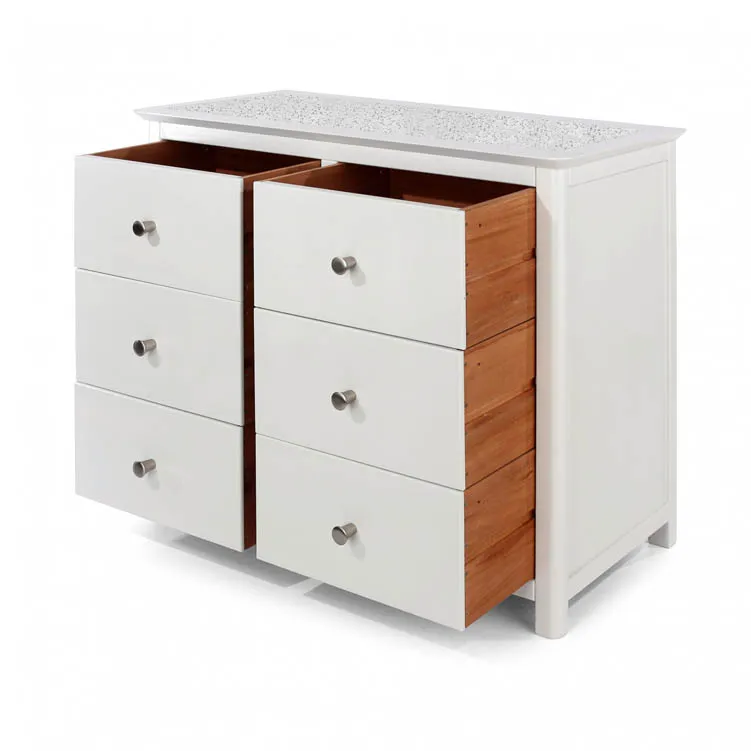 Core Products Core Stirling White 3+3 Drawer Wide Chest of Drawers