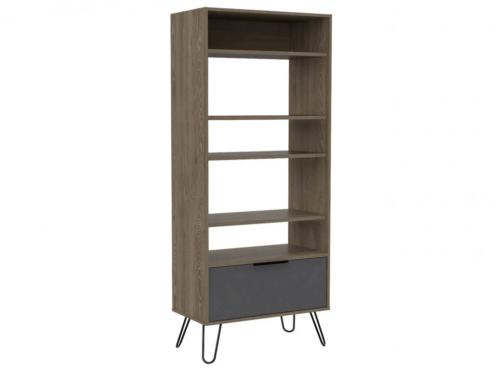 Core Products Core Vegas Oak and Grey 1 Door Display Bookcase