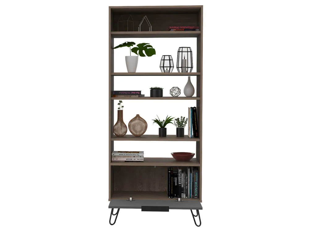 Core Products Core Vegas Oak and Grey 1 Door Display Bookcase