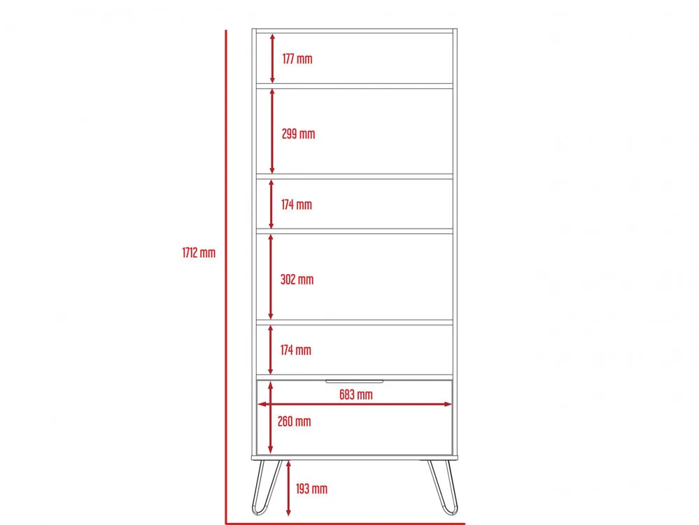 Core Products Core Vegas Oak and Grey 1 Door Display Bookcase