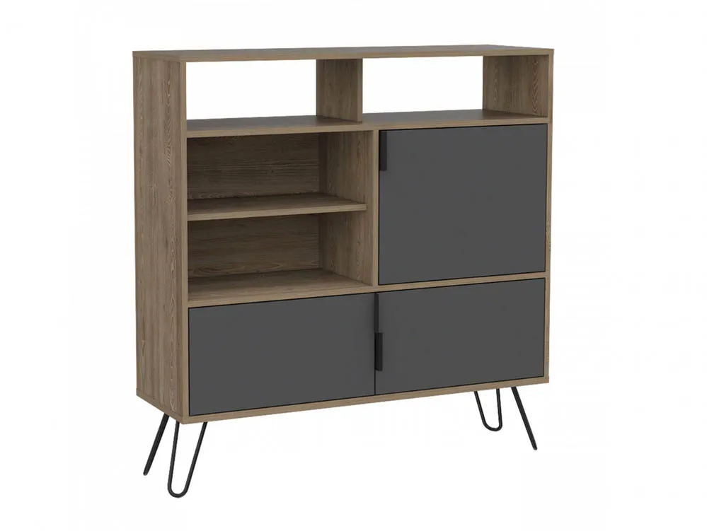 Core Products Core Vegas Oak and Grey 3 Door High Sideboard