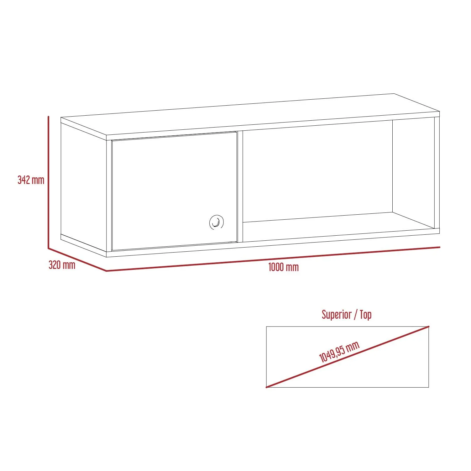 Core Products Core Vegas Oak and Grey Wall Storage Unit