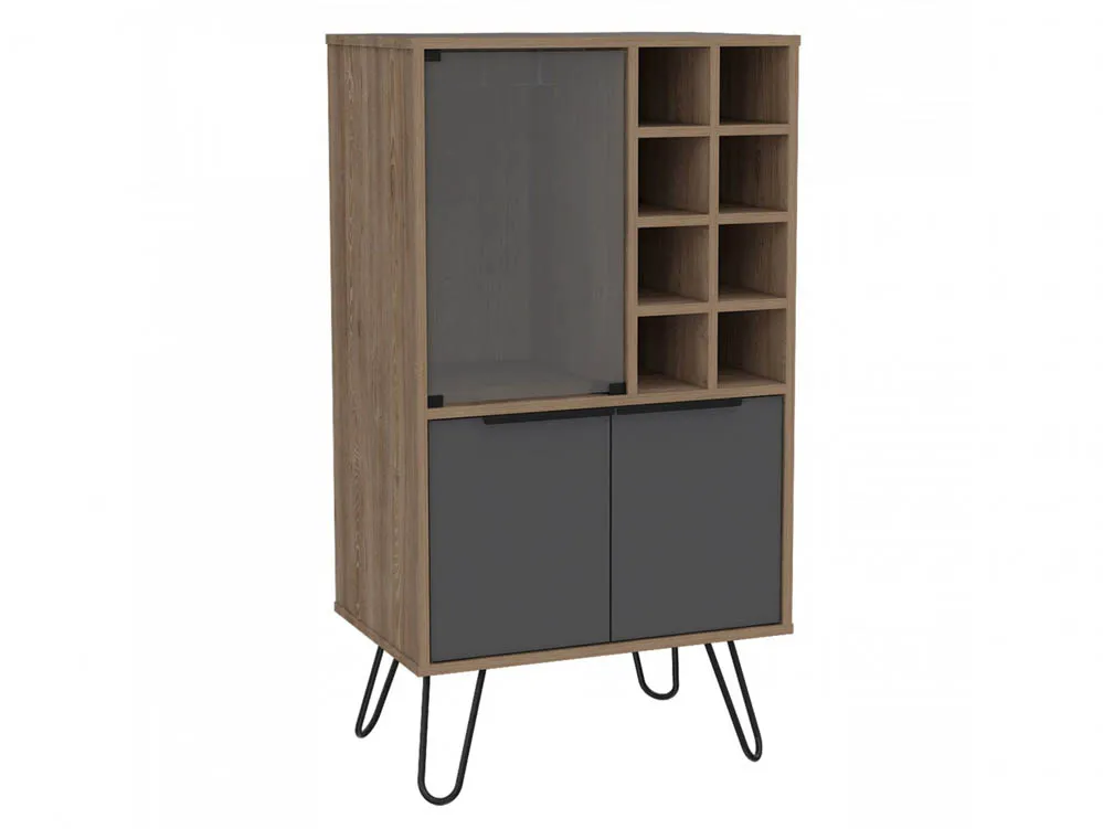 Core Products Core Vegas Oak and Grey 2 Door Wine Cabinet