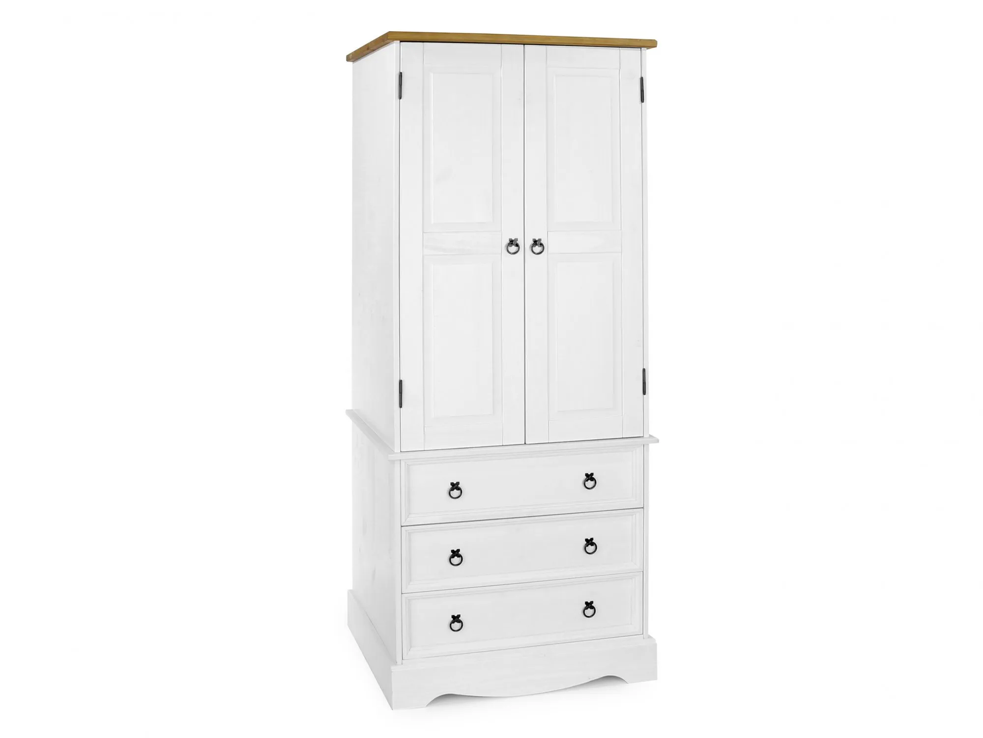 Core Products Core Corona White and Pine 2 Door 3 Drawer Wardrobe