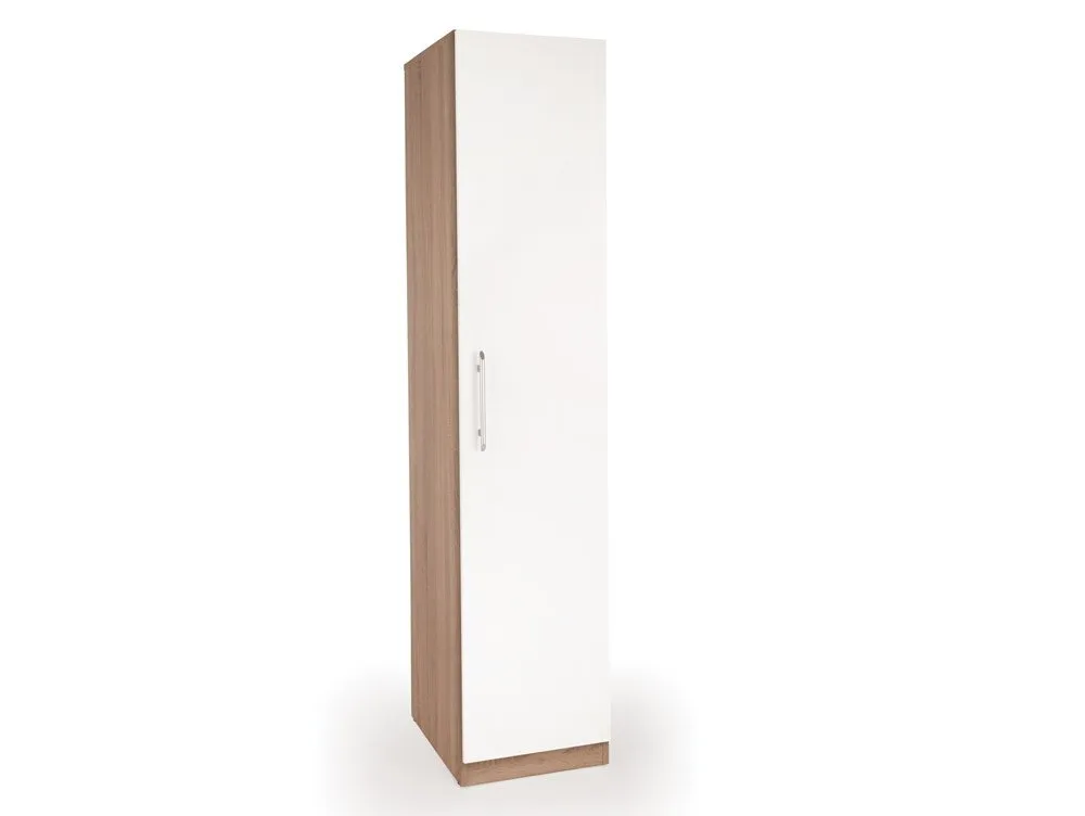 Harmony Harmony Hyde White and Oak 1 Door Single Wardrobe