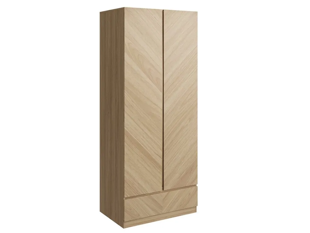 GFW GFW Catania Euro Oak 2 Door 1 Drawer Double Wardrobe