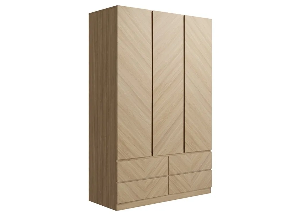 GFW GFW Catania Euro Oak 3 Door 4 Drawer Triple Wardrobe