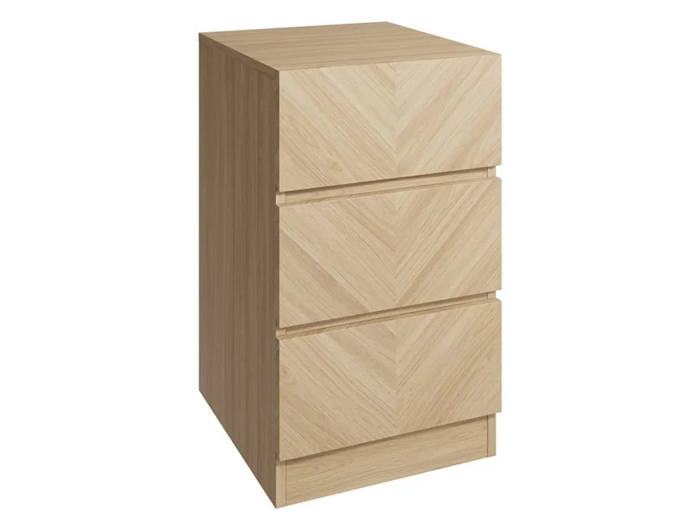 GFW GFW Catania Euro Oak 3 Drawer Bedside Table