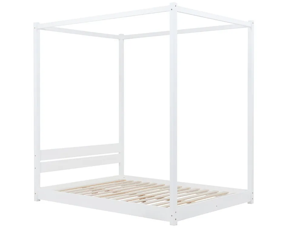 Birlea Furniture & Beds Birlea Darwin 5ft King Size White 4 Poster Wooden Bed Frame