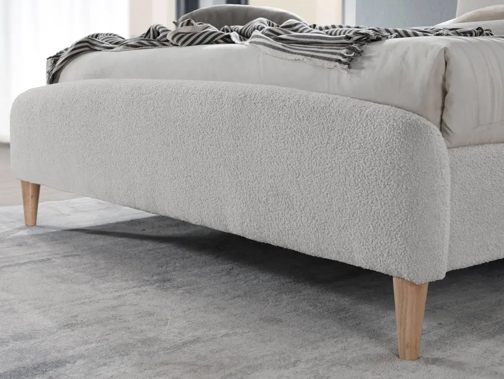 Birlea Furniture & Beds Birlea Otley 5ft King Size Grey Upholstered Boucle Fabric Bed Frame