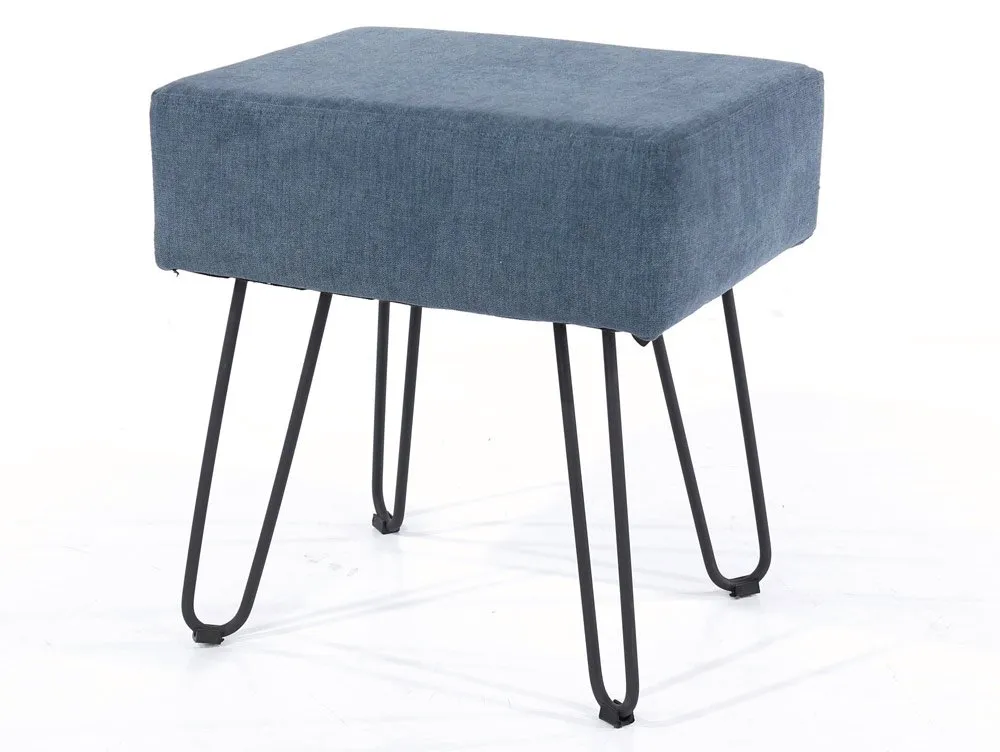 Core Products Core Soft Furnishings Blue Fabric Rectangular Stool