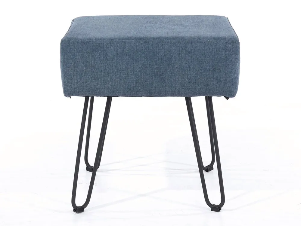 Core Products Core Soft Furnishings Blue Fabric Rectangular Stool