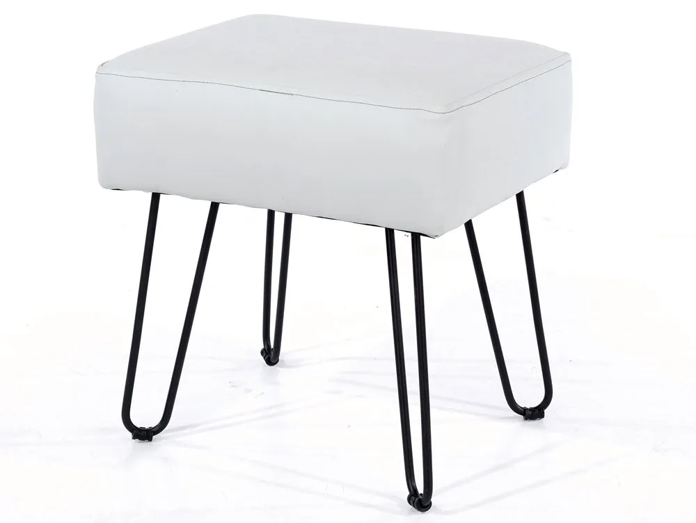 Core Products Core Soft Furnishings Grey Faux Leather Rectangular Stool