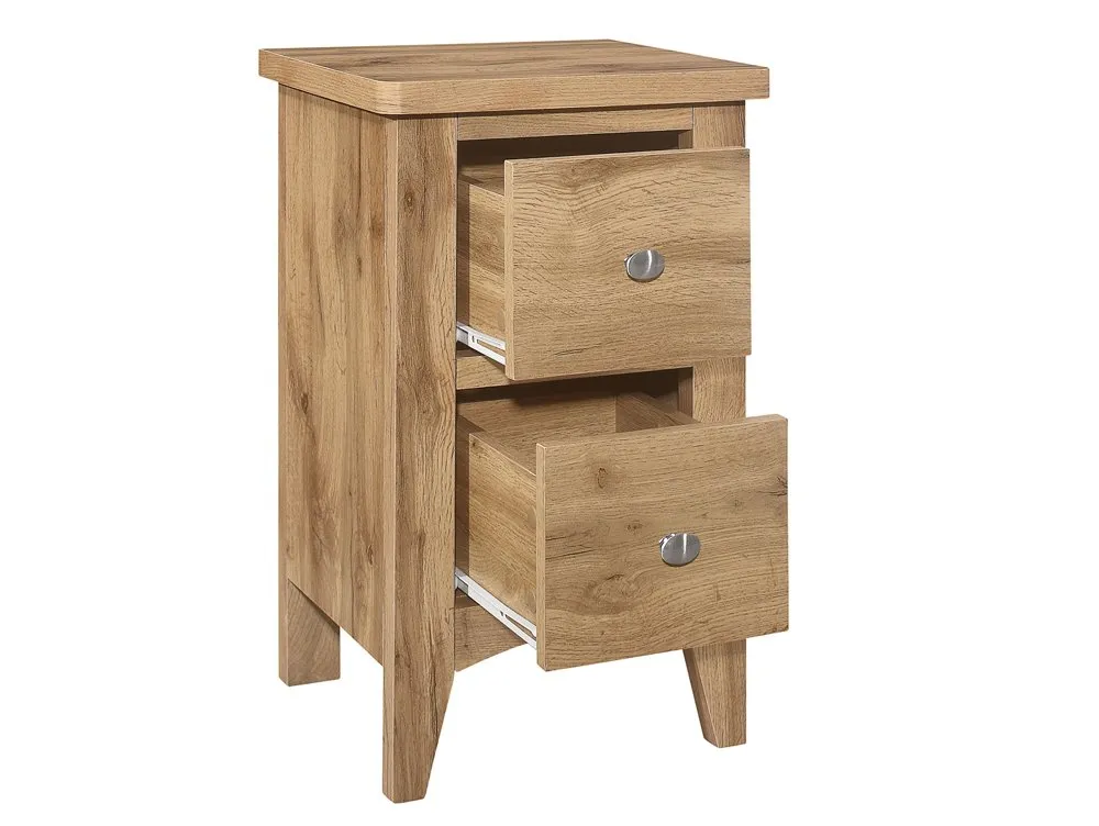 Birlea Furniture & Beds Birlea Hampstead Oak 2 Drawer Small Bedside Table