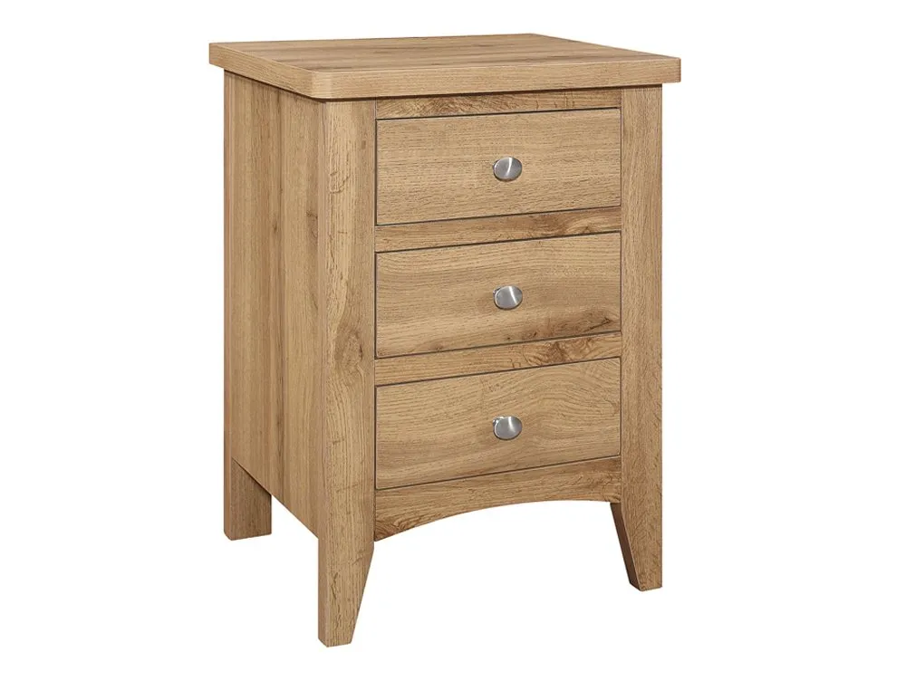 Birlea Furniture & Beds Birlea Hampstead Oak 3 Drawer Bedside Table