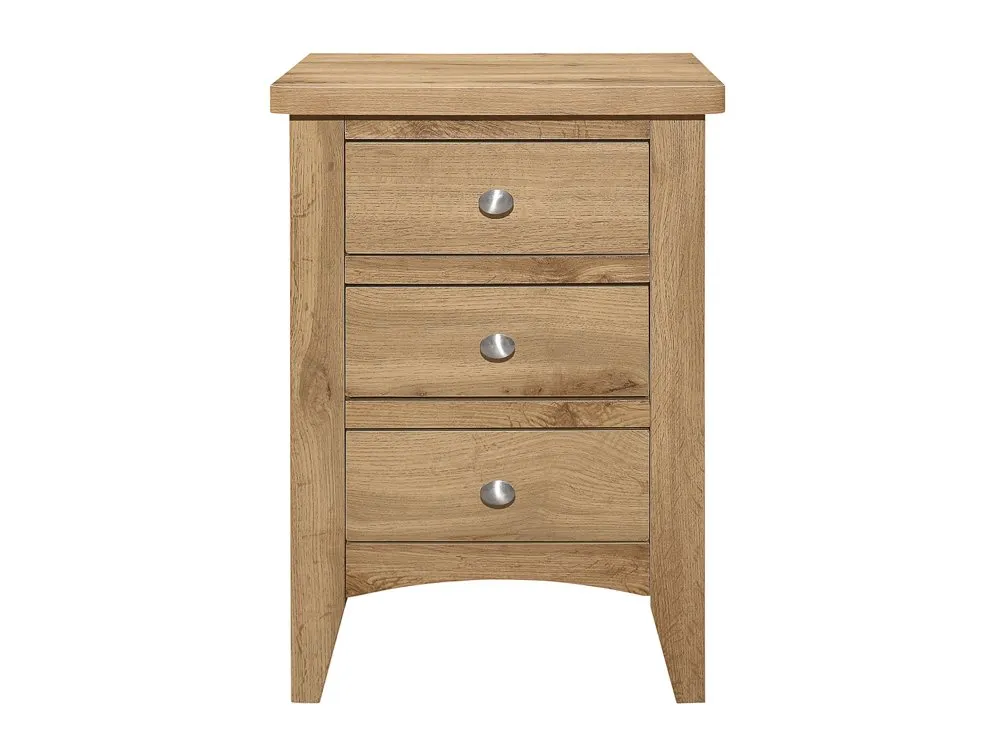 Birlea Furniture & Beds Birlea Hampstead Oak 3 Drawer Bedside Table