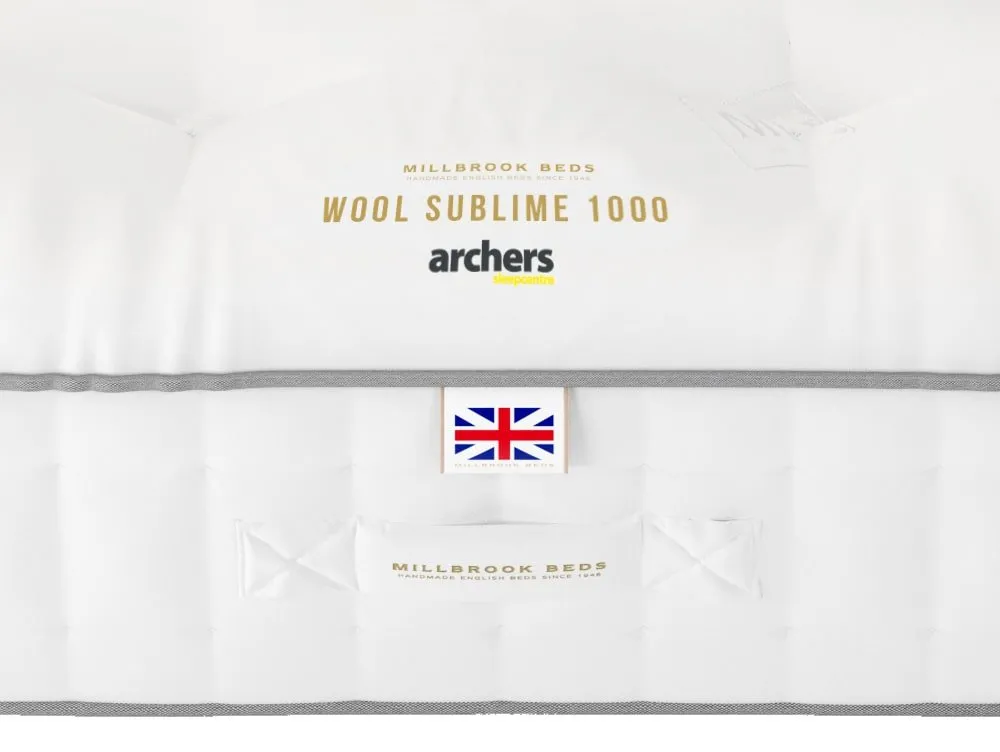 Millbrook Beds Millbrook Wool Sublime Ortho Pocket 1000 2ft6 Small Single Mattress