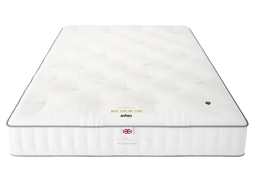 Millbrook Beds Millbrook Wool Sublime Pocket 2000 3ft Single Mattress