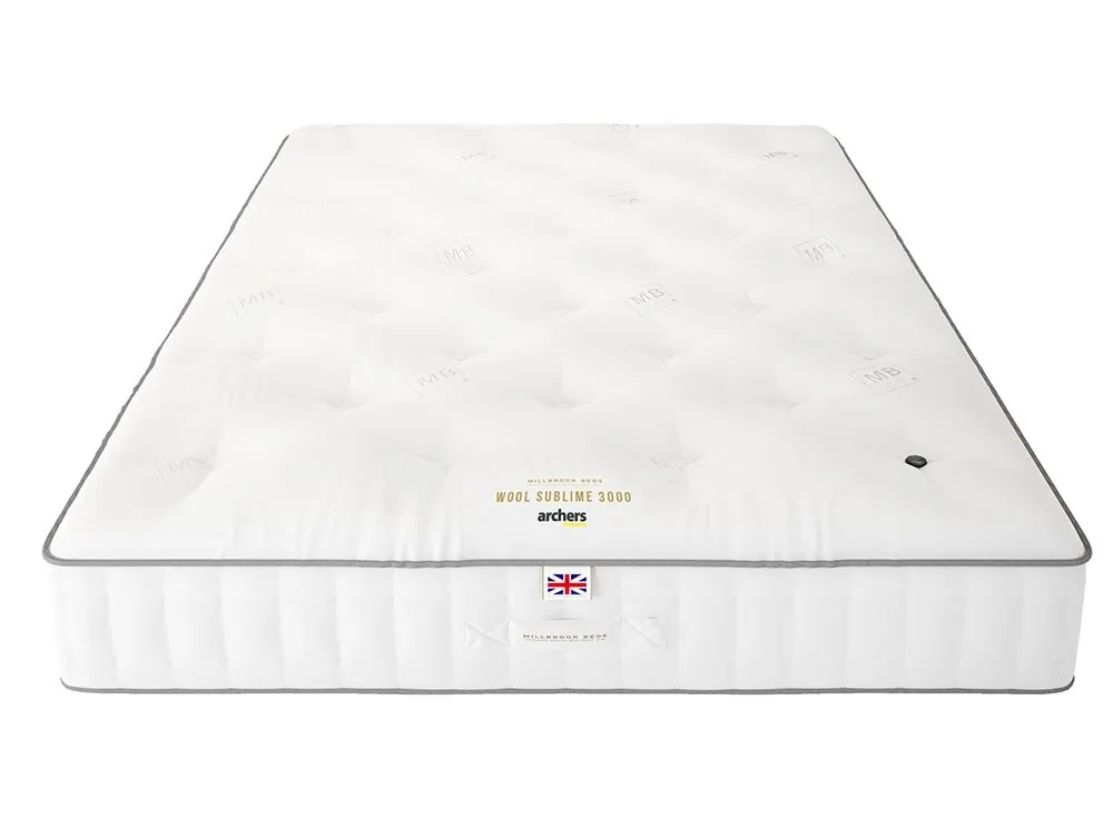 Millbrook Beds Millbrook Wool Sublime Pocket 3000 3ft Single Mattress