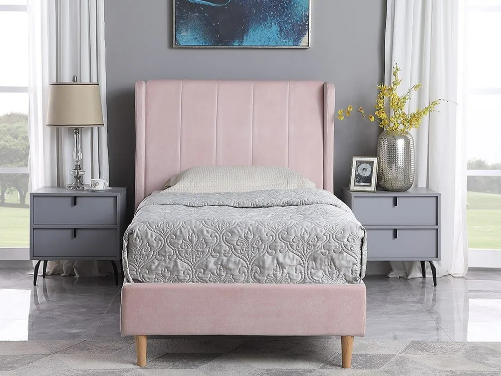 Seconique Seconique Amelia 3ft Single Pink Fabric Bed Frame