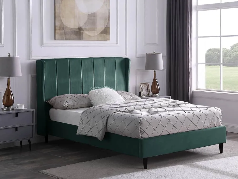 Seconique Seconique Amelia 4ft6 Double Green Fabric Bed Frame