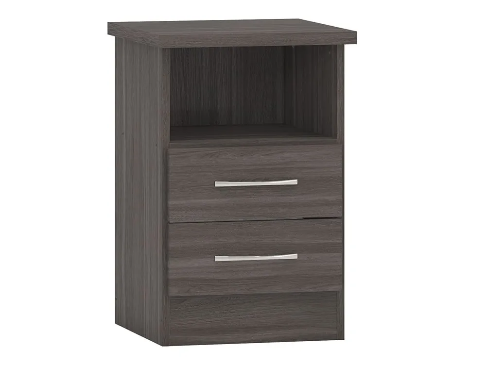 Seconique Seconique Nevada Black 2 Drawer Bedside Table