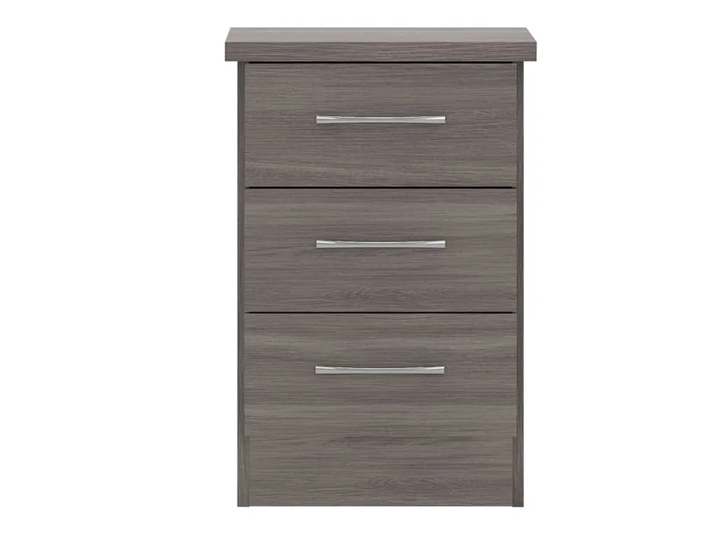 Seconique Seconique Nevada Black 3 Drawer Bedside Table