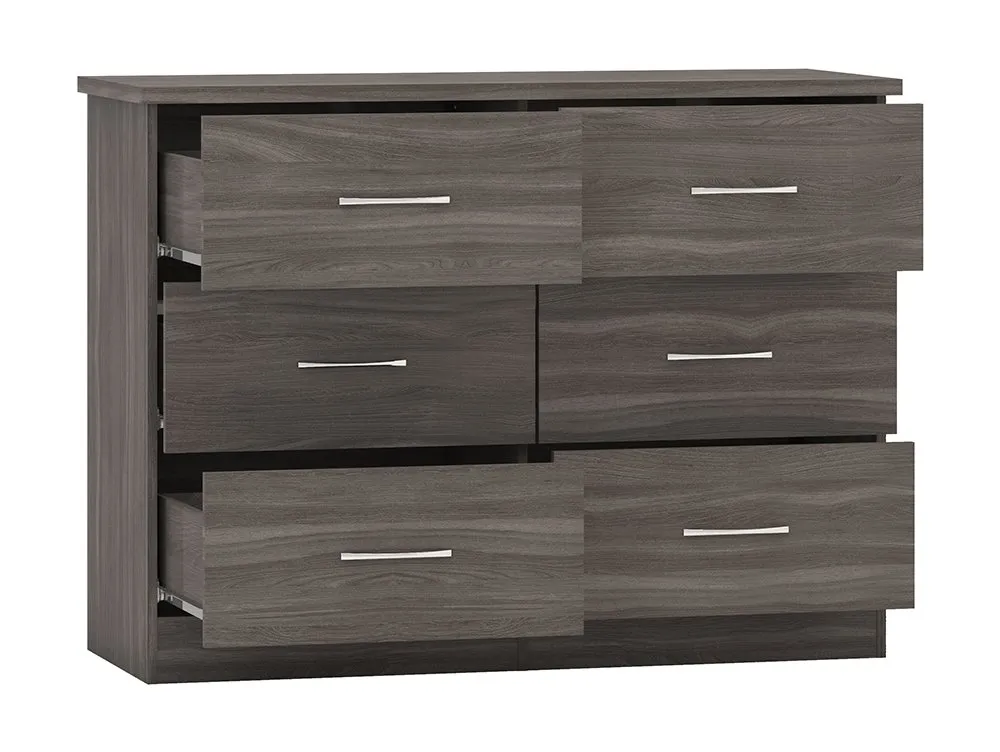 Seconique Seconique Nevada Black 3+3 Drawer Chest of Drawers