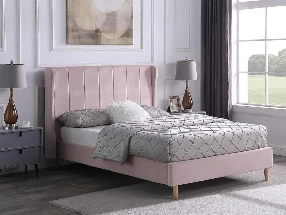 Seconique Seconique Amelia 5ft King Size Pink Fabric Bed Frame