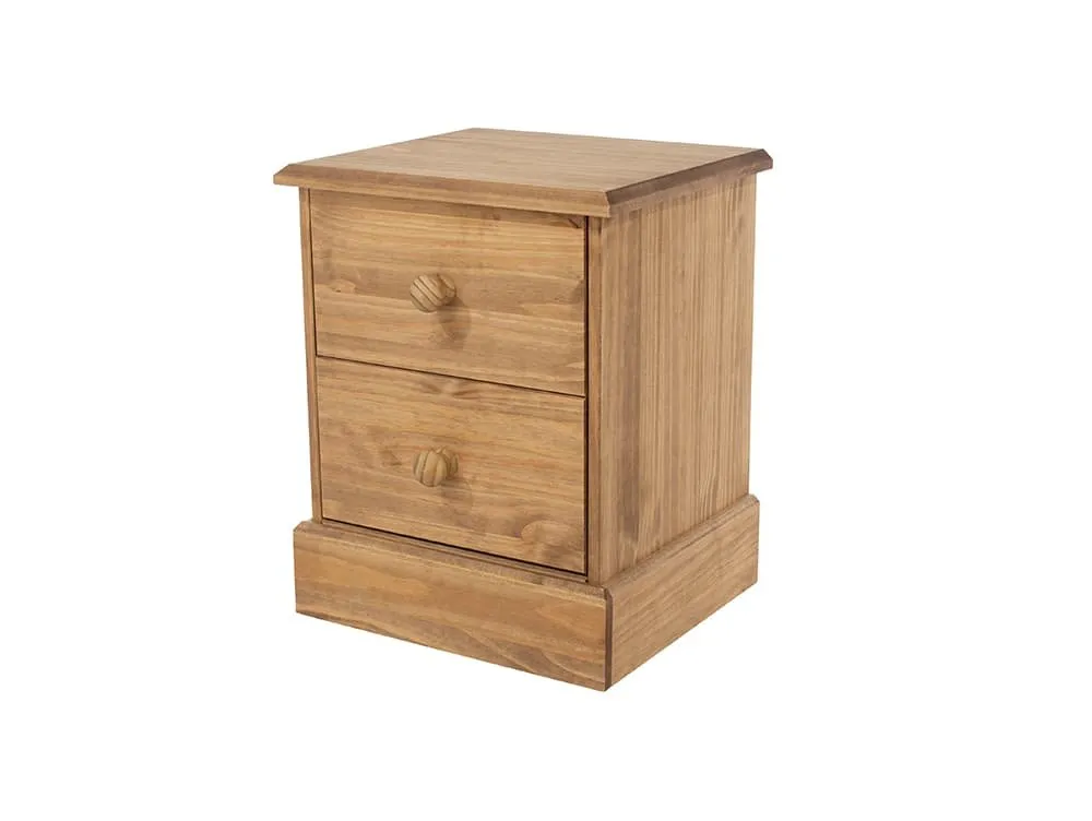 Core Products Core Cotswold Pine 2 Drawer Wooden Petite Bedside Table