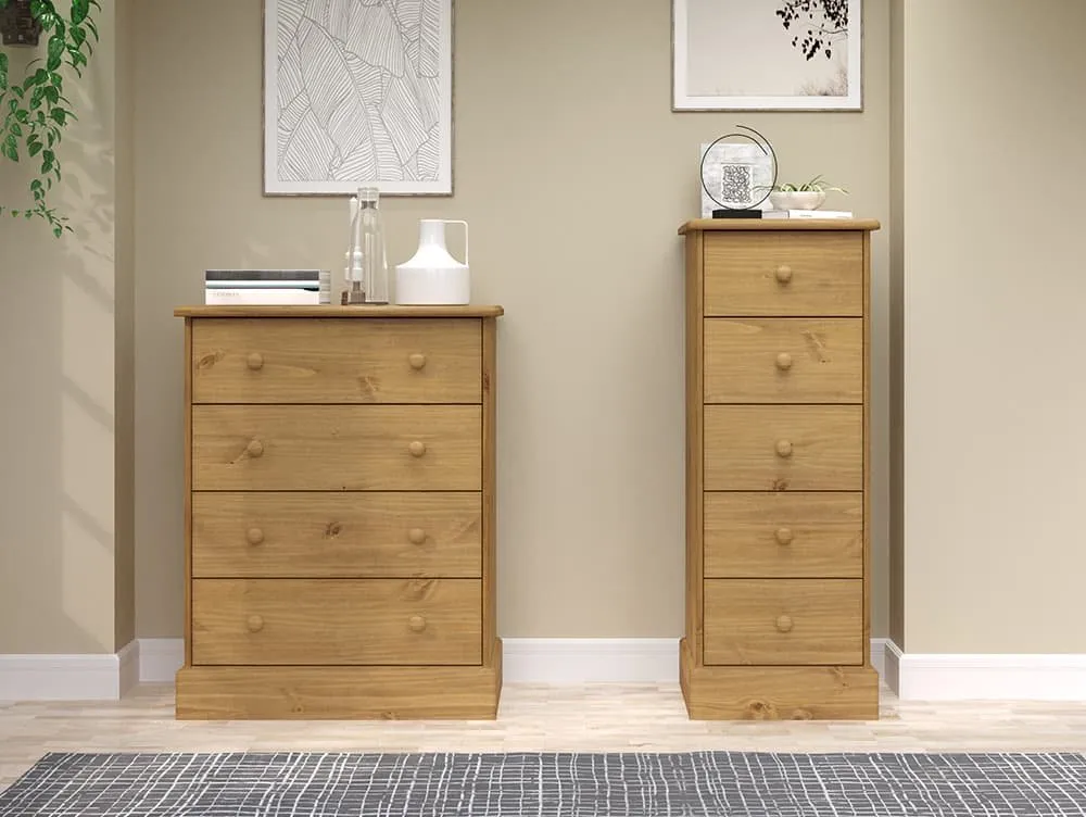 Core Products Core Cotswold Pine 4 Drawer Wooden Chest of Drawers