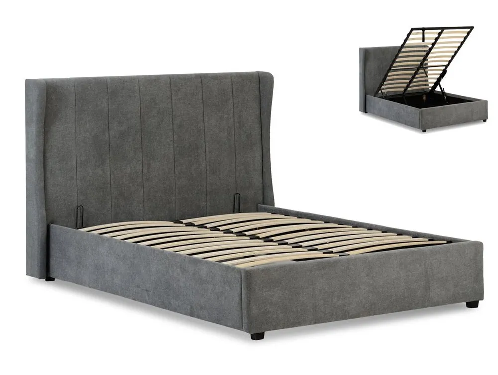 Seconique Seconique Amelia 5ft King Size Grey Fabric Ottoman Bed Frame