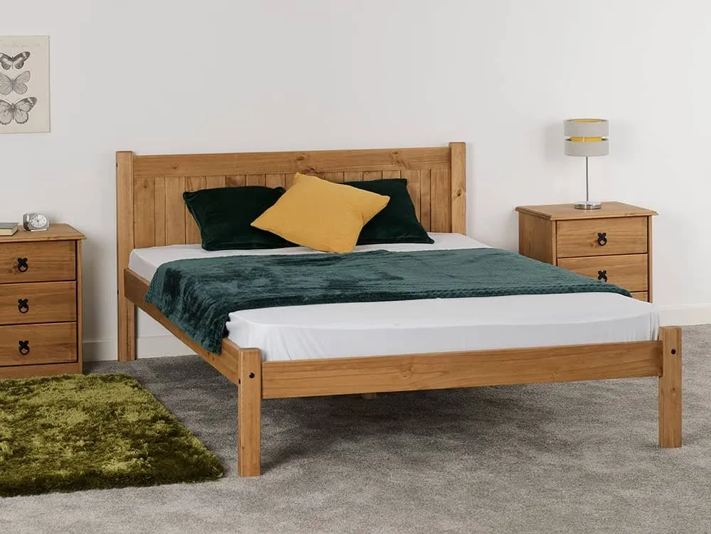 Seconique Seconique Maya 4ft Small Double Distressed Wax Pine Wooden Bed Frame