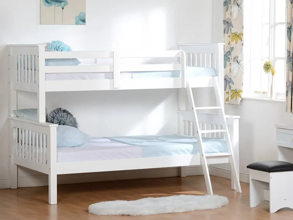 Seconique Seconique Neptune 3ft plus 4ft White Wooden Triple Bunk Bed Frame