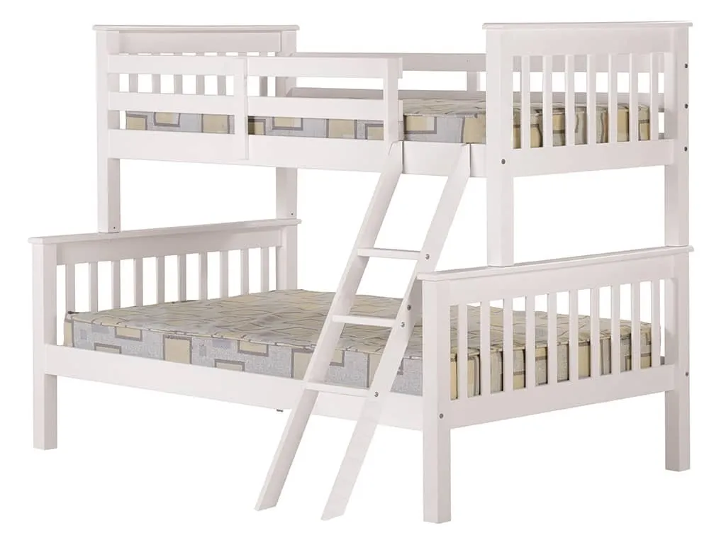 Seconique Seconique Neptune 3ft plus 4ft White Wooden Triple Bunk Bed Frame