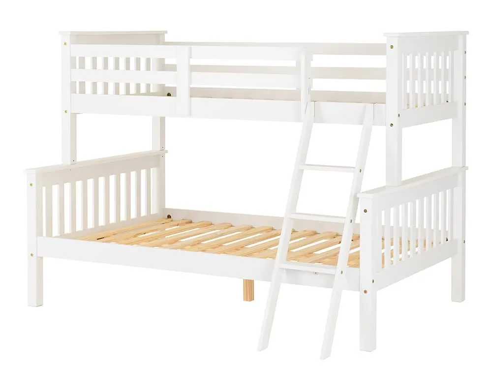 Seconique Seconique Neptune 3ft plus 4ft White Wooden Triple Bunk Bed Frame