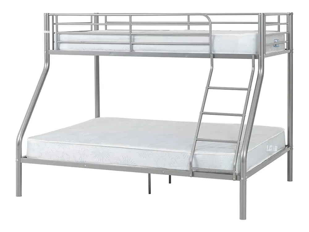 Seconique Seconique Tandi 3ft plus 4ft6 Silver Metal Triple Bunk Bed Frame