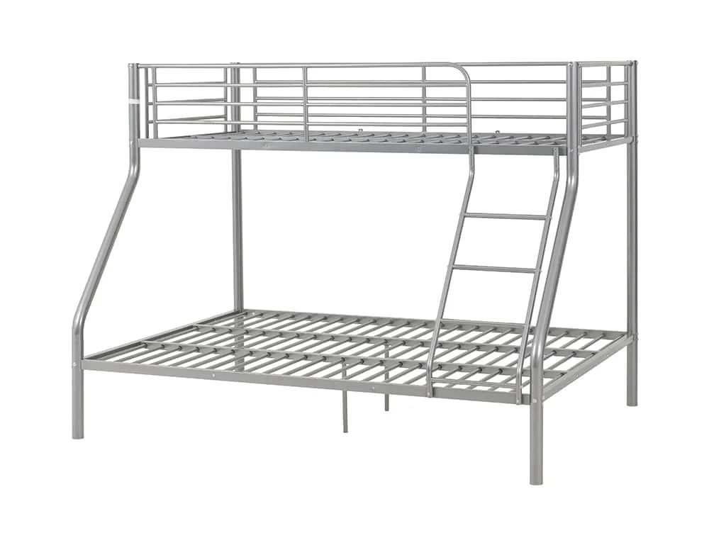 Seconique Seconique Tandi 3ft plus 4ft6 Silver Metal Triple Bunk Bed Frame