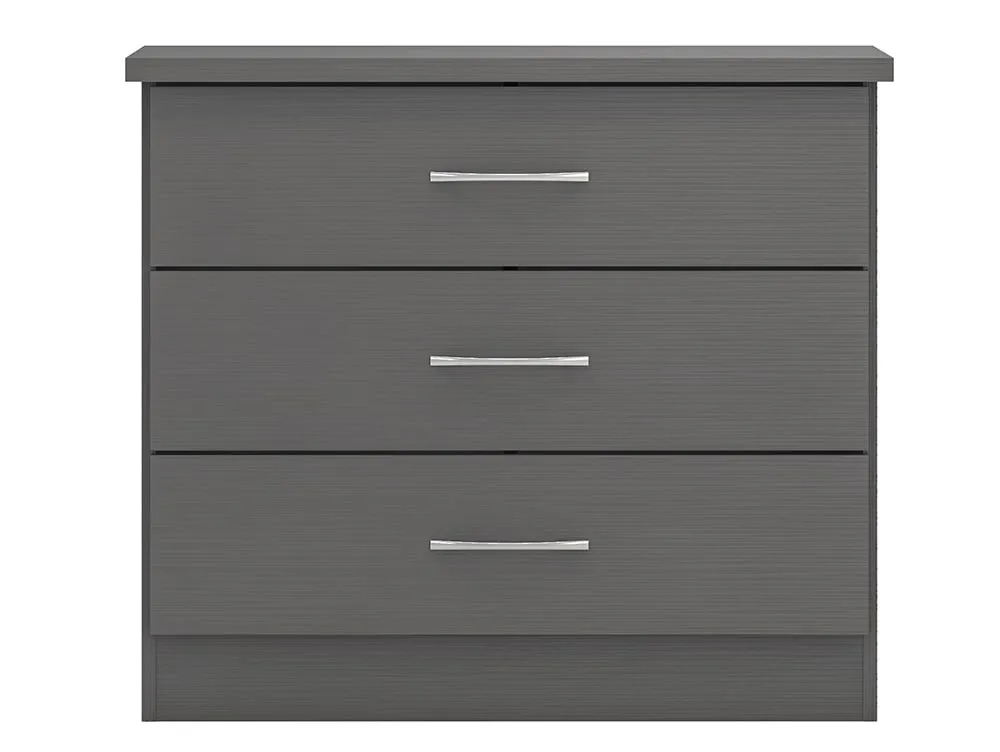 Seconique Seconique Nevada Matt Grey 3 Drawer Low Chest of Drawers