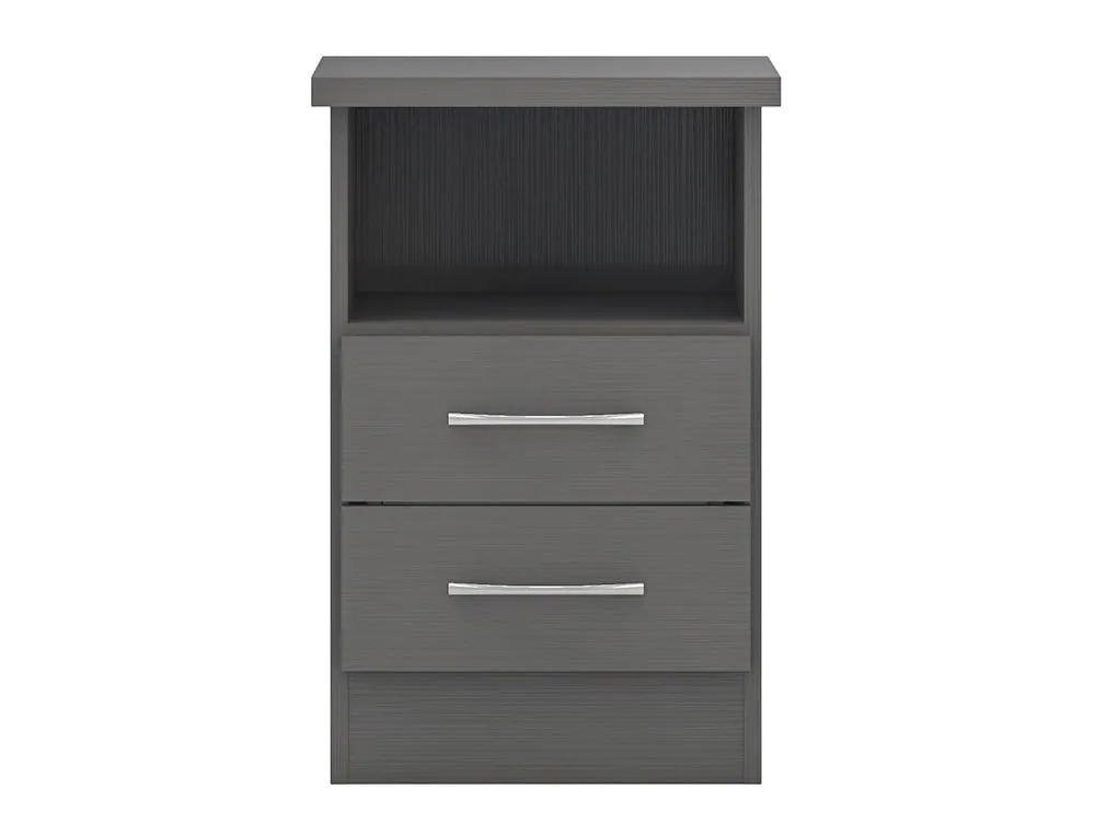 Seconique Seconique Nevada Matt Grey 2 Drawer Bedside Table